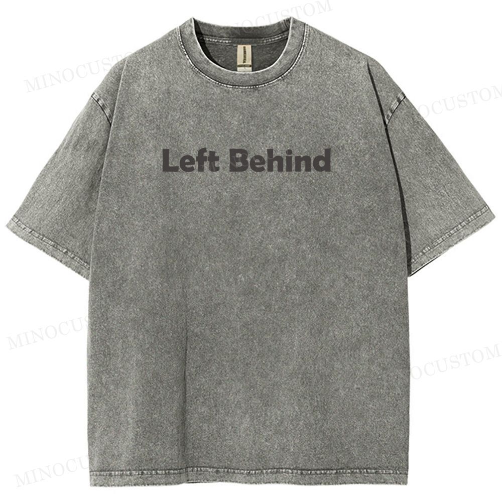 Left Behind Sci-Fi Thriller Retro Collage Graphic Washed T-Shirt 