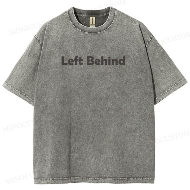 Left Behind Sci-Fi Thriller Retro Collage Graphic Washed T-Shirt 