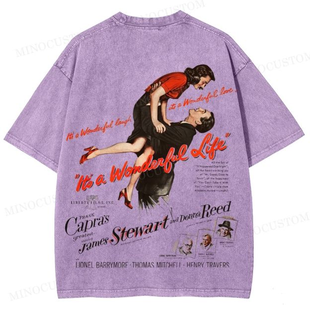 It’s a Wonderful Life Holiday Drama Retro Poster Graphic Washed T-Shirt