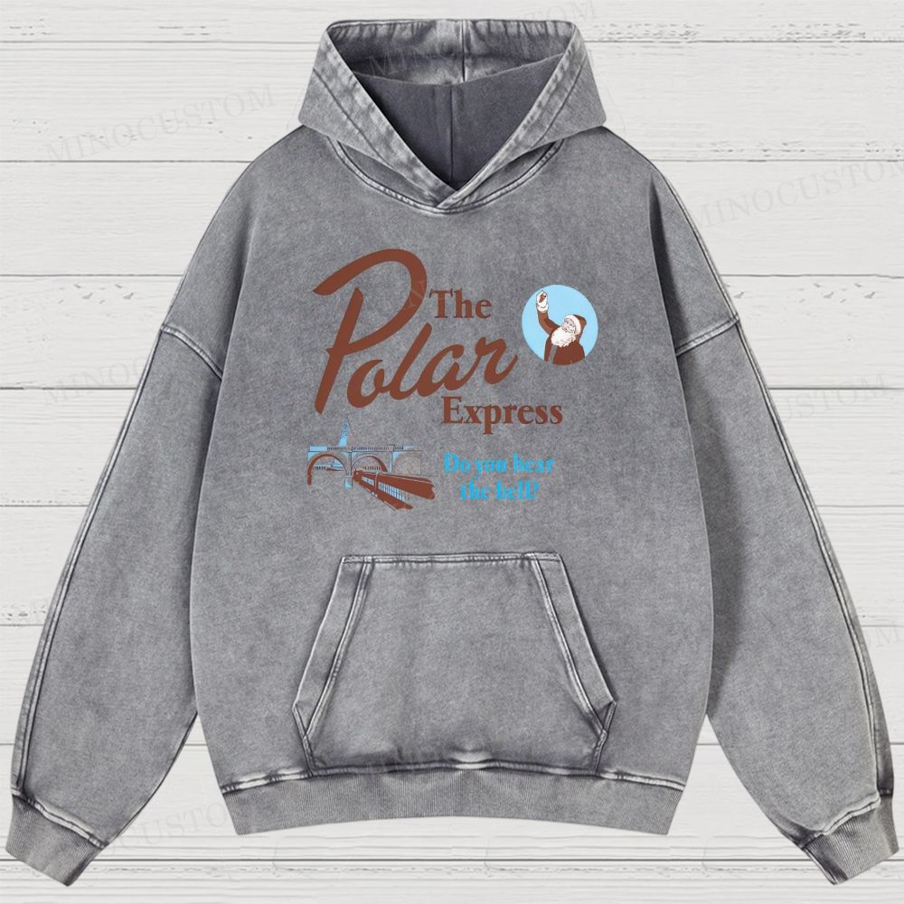 The Polar Express Christmas Fantasy Retro Graphic Washed Hoodies