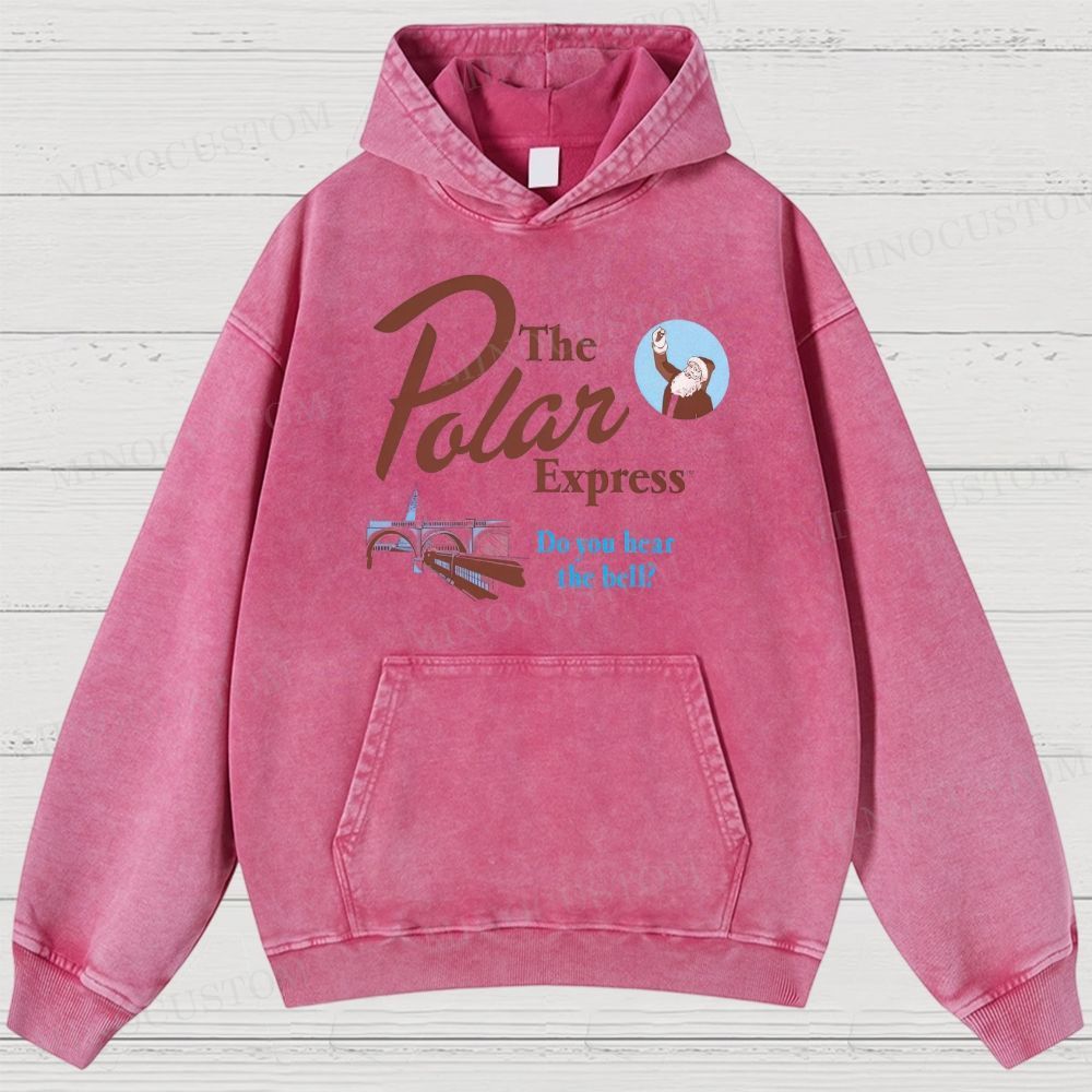The Polar Express Christmas Fantasy Retro Graphic Washed Hoodies