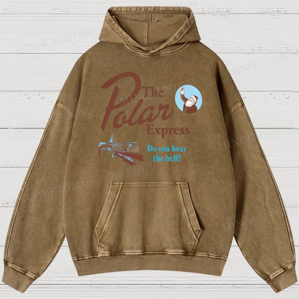 The Polar Express Christmas Fantasy Retro Graphic Washed Hoodies