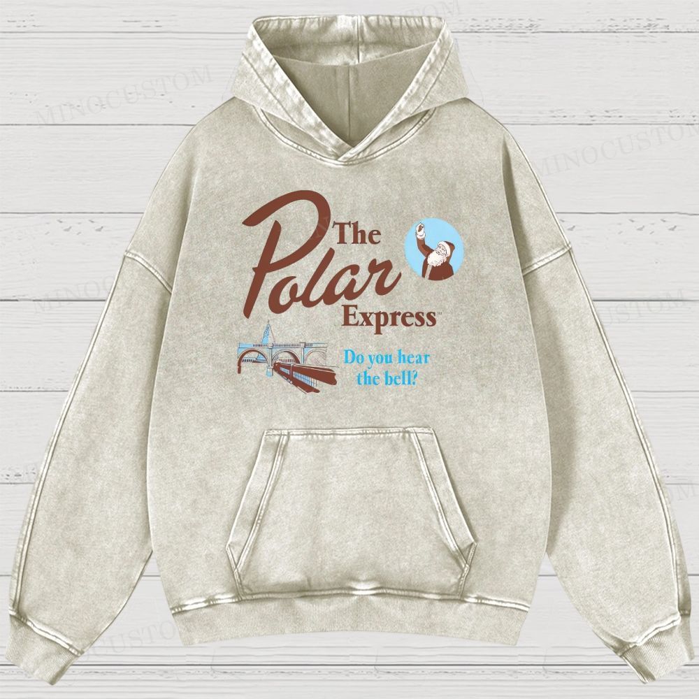 The Polar Express Christmas Fantasy Retro Graphic Washed Hoodies
