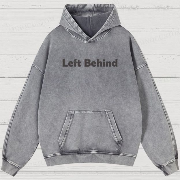 Left Behind Sci-Fi Thriller Retro Collage Graphic Washed Hoodies 
