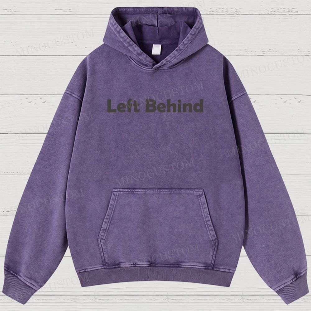 Left Behind Sci-Fi Thriller Retro Collage Graphic Washed Hoodies 