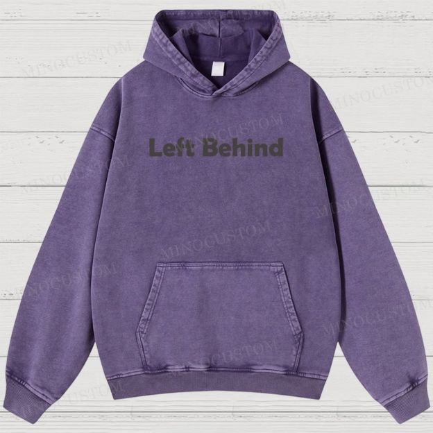 Left Behind Sci-Fi Thriller Retro Collage Graphic Washed Hoodies 