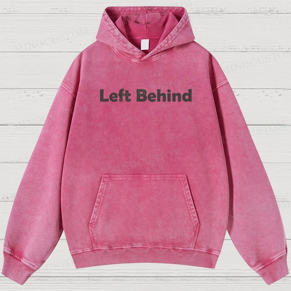 Left Behind Sci-Fi Thriller Retro Collage Graphic Washed Hoodies 