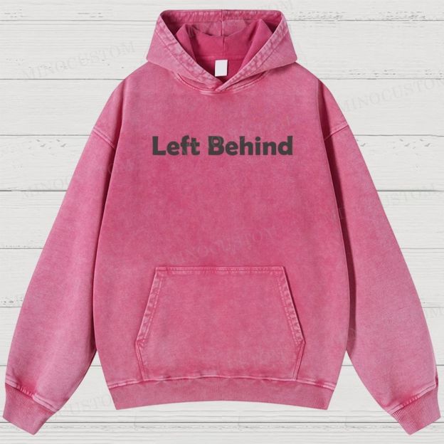 Left Behind Sci-Fi Thriller Retro Collage Graphic Washed Hoodies 