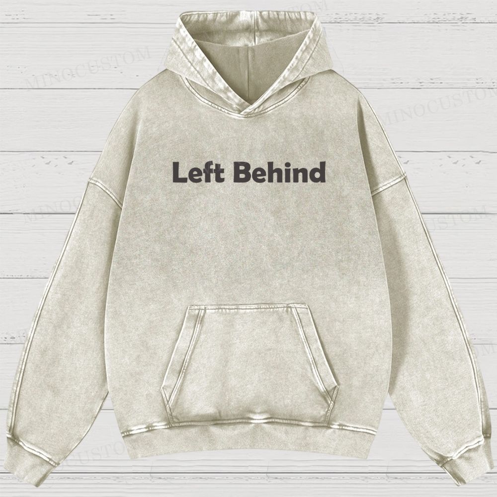 Left Behind Sci-Fi Thriller Retro Collage Graphic Washed Hoodies 