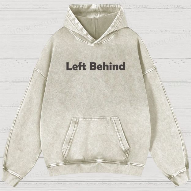 Left Behind Sci-Fi Thriller Retro Collage Graphic Washed Hoodies 