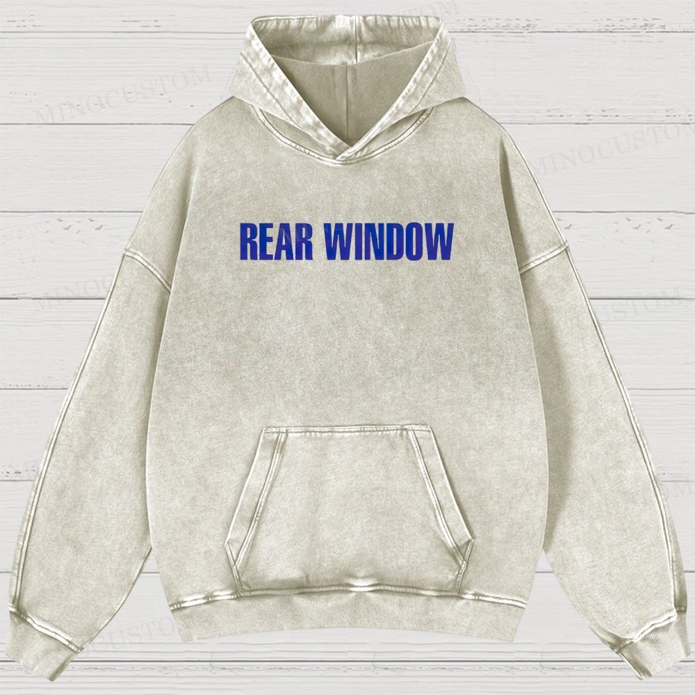 Rear Window Thriller Mystery Retro Poster Graphic Washed Hoodies 