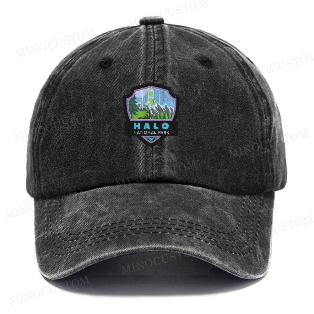 Halo National Park Sticker Casual Washed Cap 