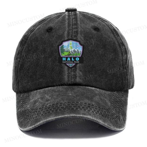 Halo National Park Sticker Casual Washed Cap 