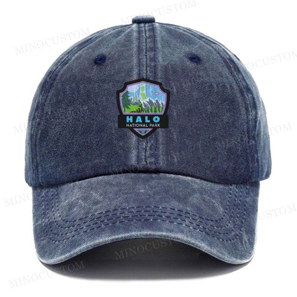 Halo National Park Sticker Casual Washed Cap 