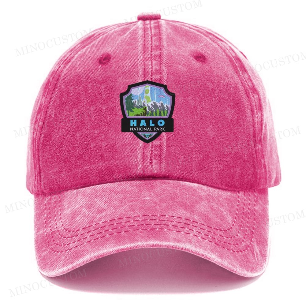 Halo National Park Sticker Casual Washed Cap 