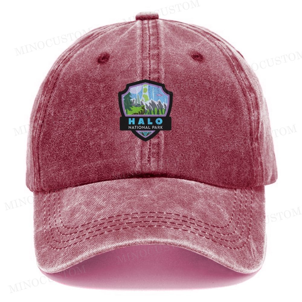 Halo National Park Sticker Casual Washed Cap 