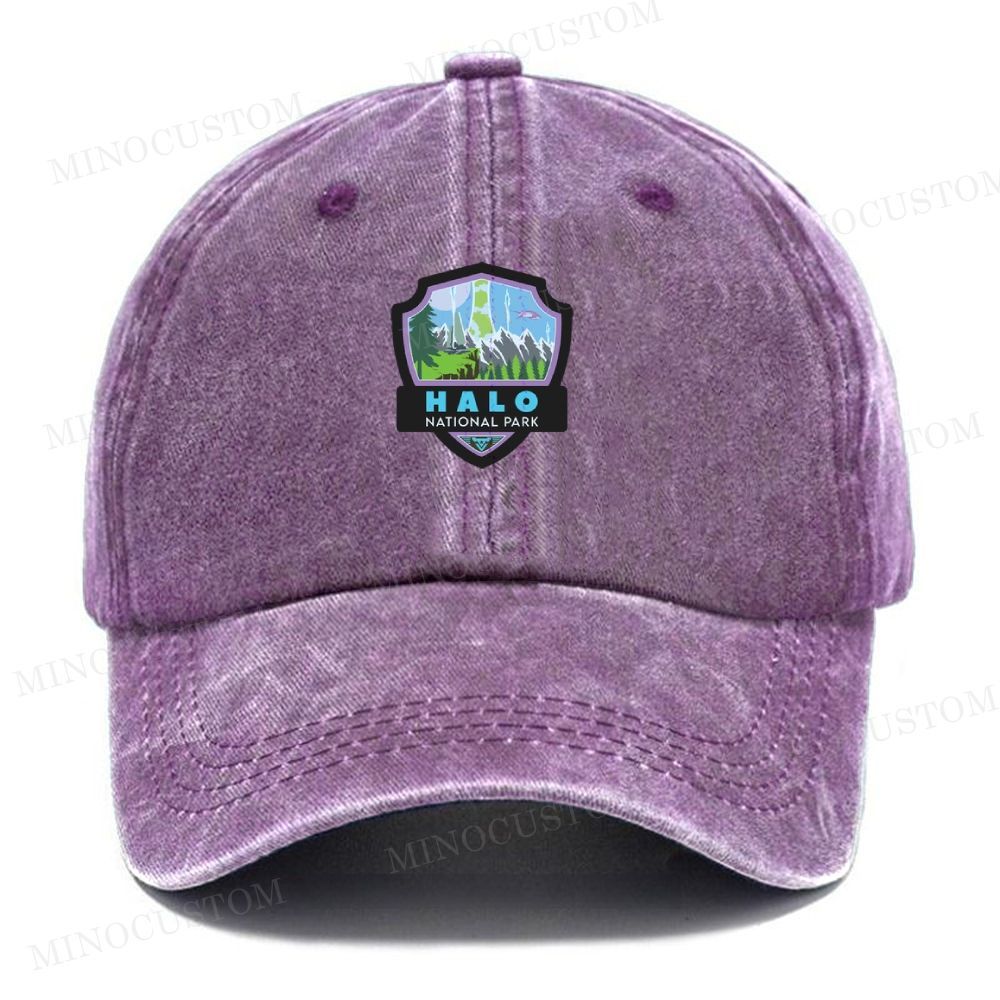 Halo National Park Sticker Casual Washed Cap 
