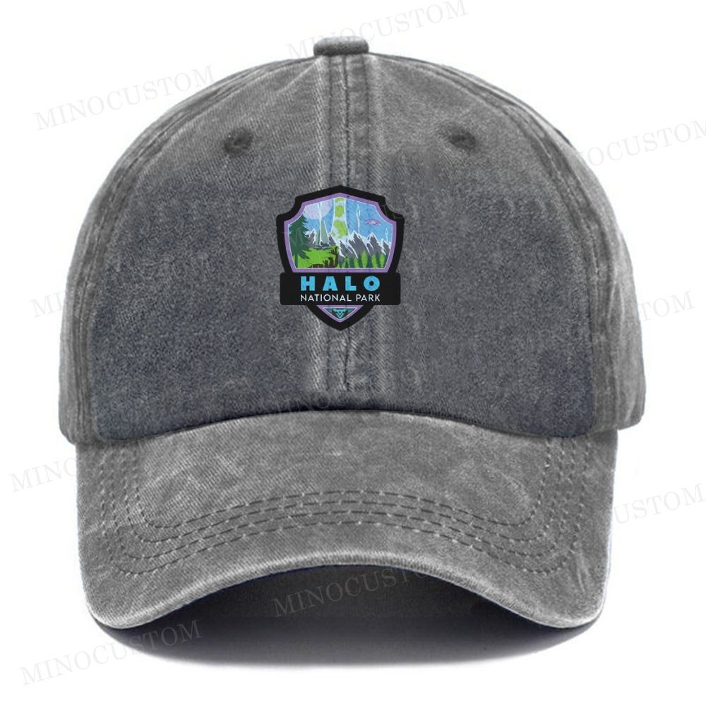 Halo National Park Sticker Casual Washed Cap 