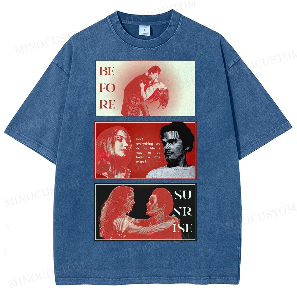 Before Sunrise, A Romantic Movie Washed T-Shirt 