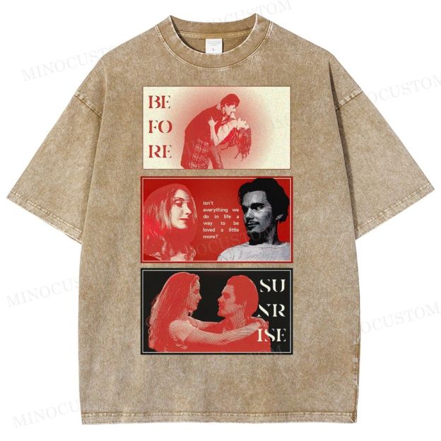 Before Sunrise, A Romantic Movie Washed T-Shirt 