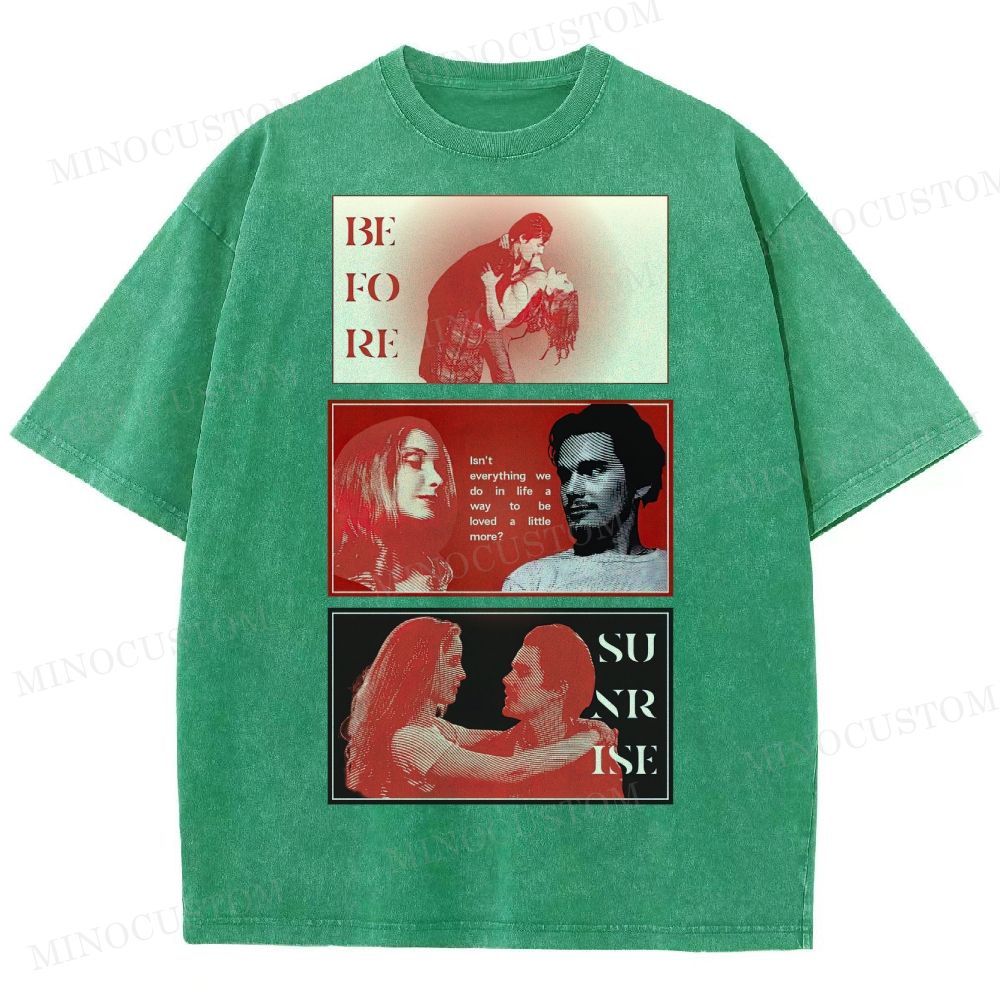 Before Sunrise, A Romantic Movie Washed T-Shirt 