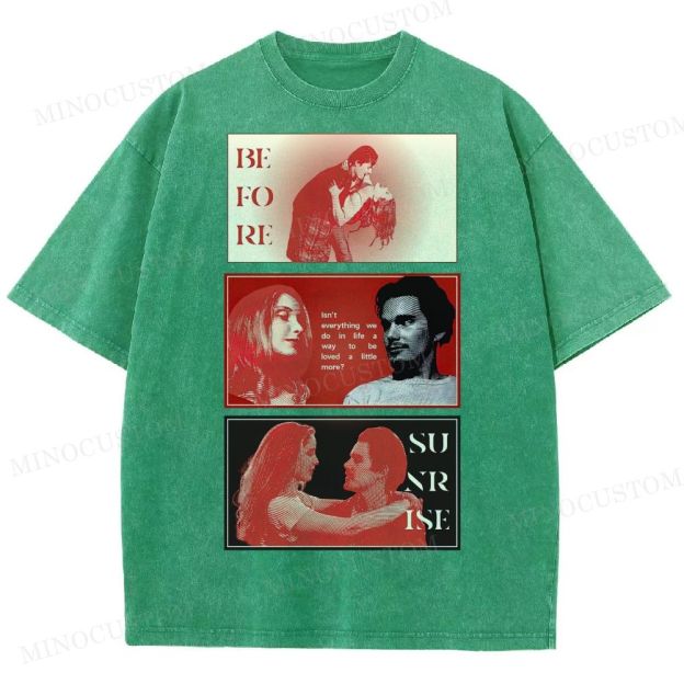 Before Sunrise, A Romantic Movie Washed T-Shirt 
