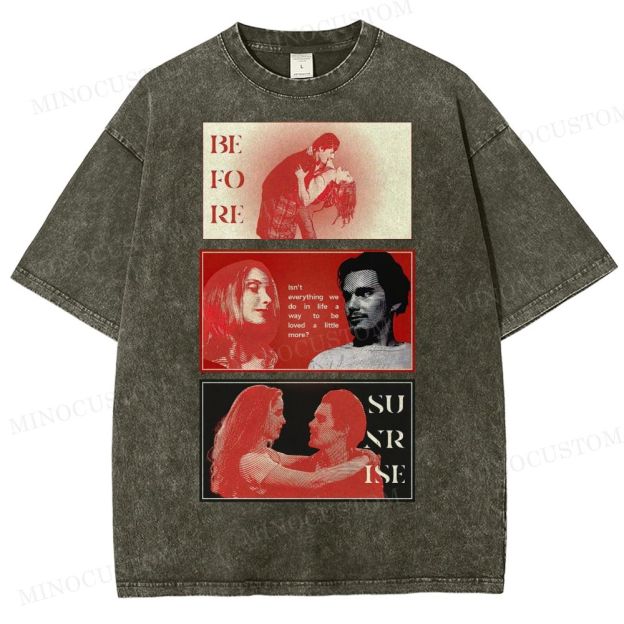 Before Sunrise, A Romantic Movie Washed T-Shirt 