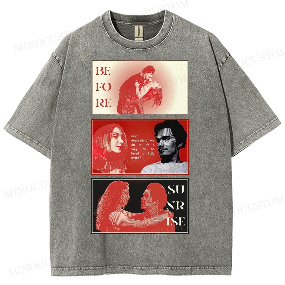 Before Sunrise, A Romantic Movie Washed T-Shirt 