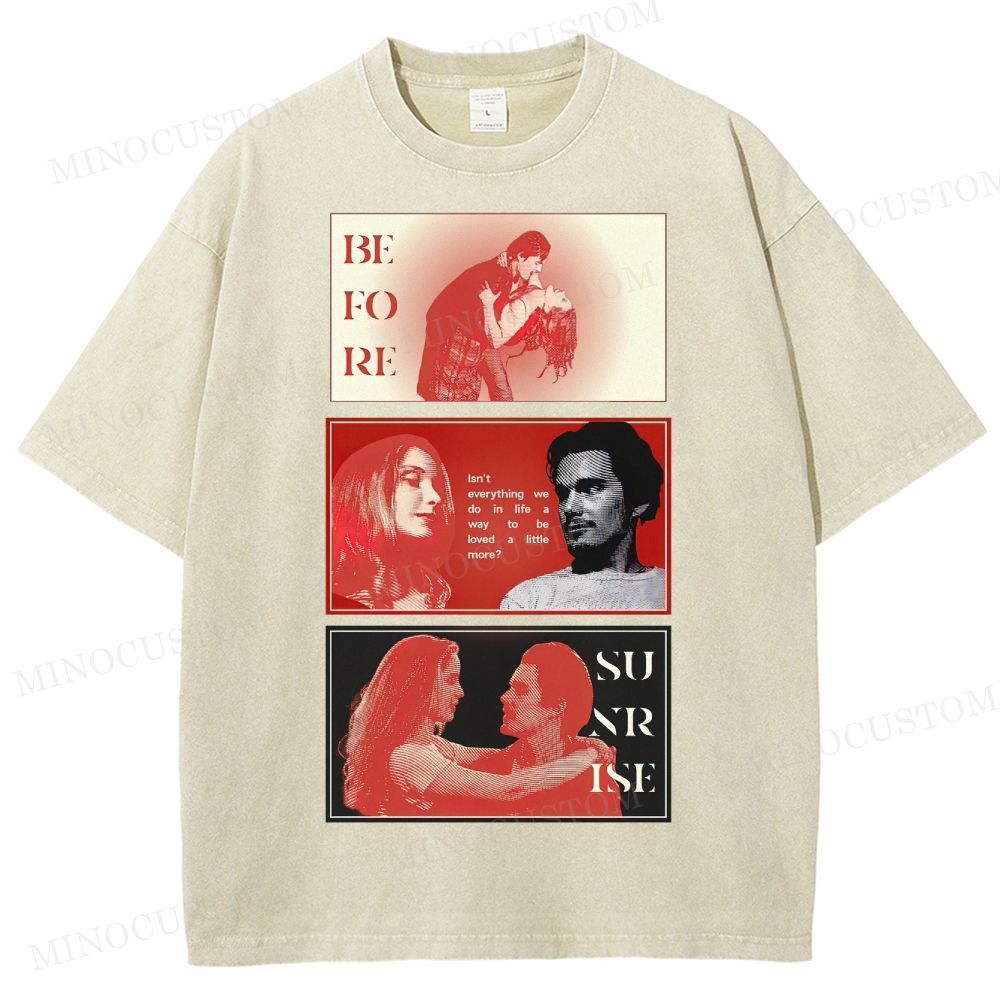 Before Sunrise, A Romantic Movie Washed T-Shirt 