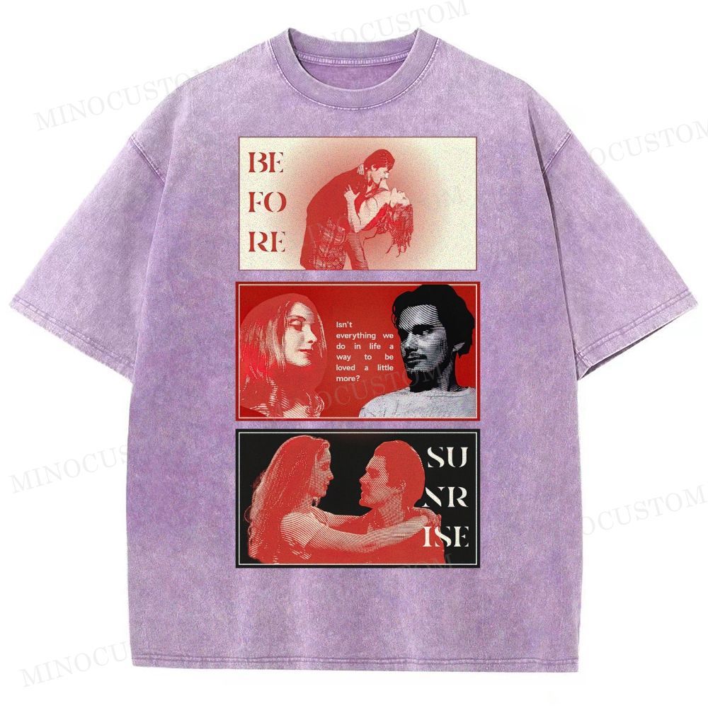 Before Sunrise, A Romantic Movie Washed T-Shirt 