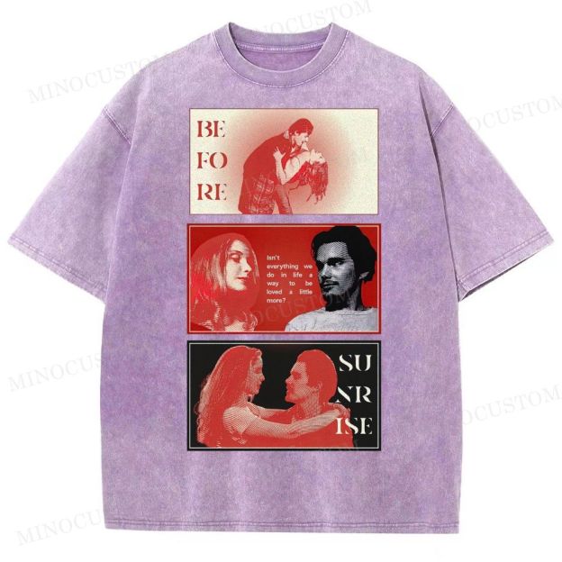 Before Sunrise, A Romantic Movie Washed T-Shirt 
