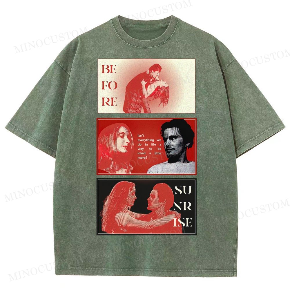 Before Sunrise, A Romantic Movie Washed T-Shirt 