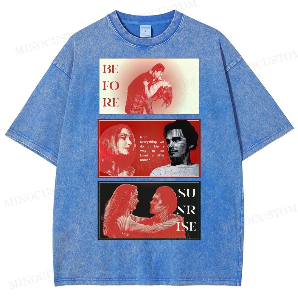 Before Sunrise, A Romantic Movie Washed T-Shirt 