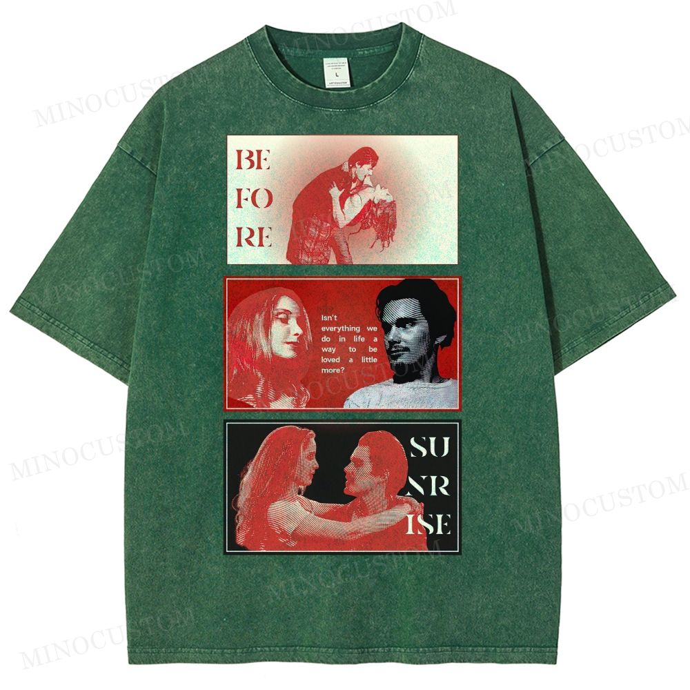 Before Sunrise, A Romantic Movie Washed T-Shirt 