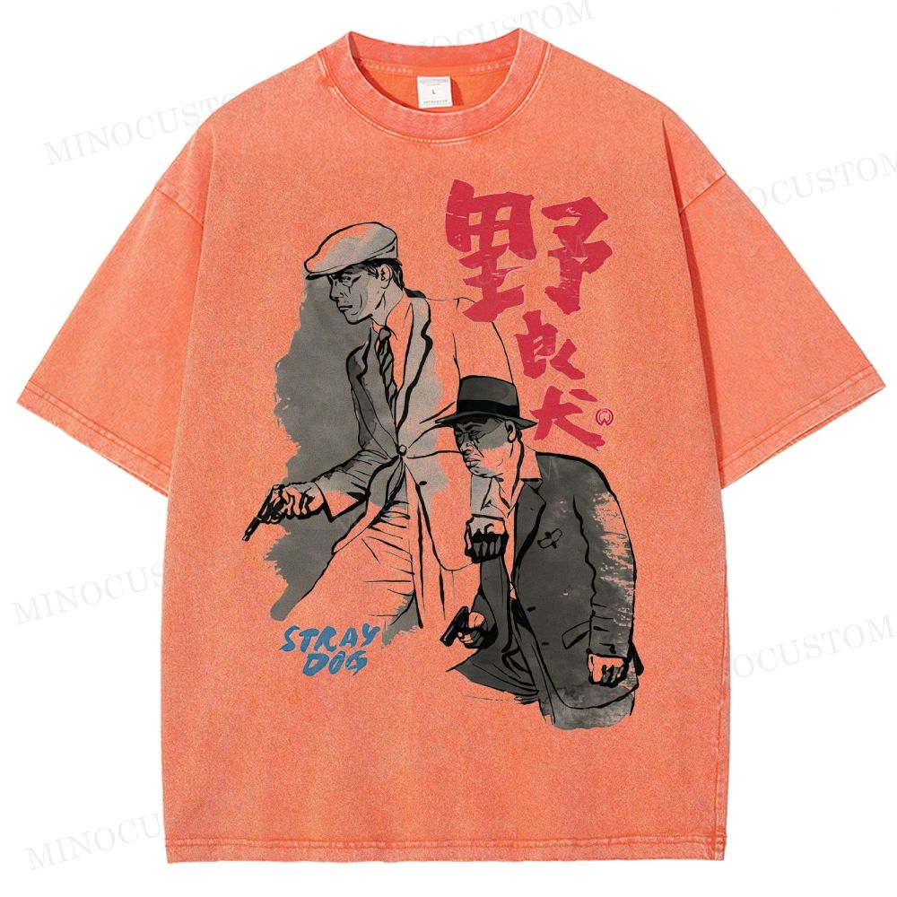 Stray Dog Japanese Crime Washed T-Shirt 