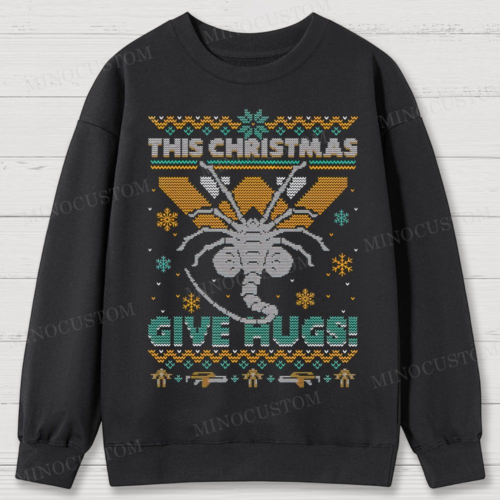 Ugly Christmas Hugs Cotton Sweatshirts 