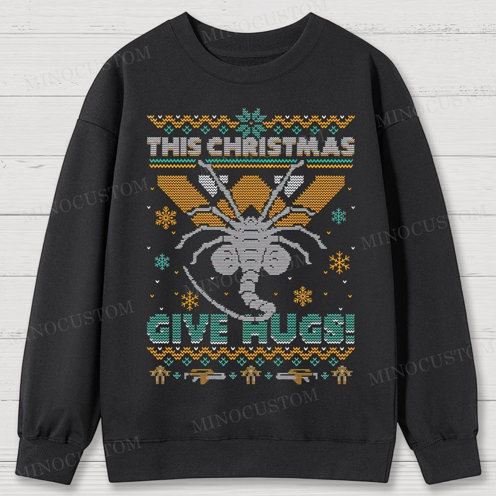 Ugly Christmas Hugs Cotton Sweatshirts