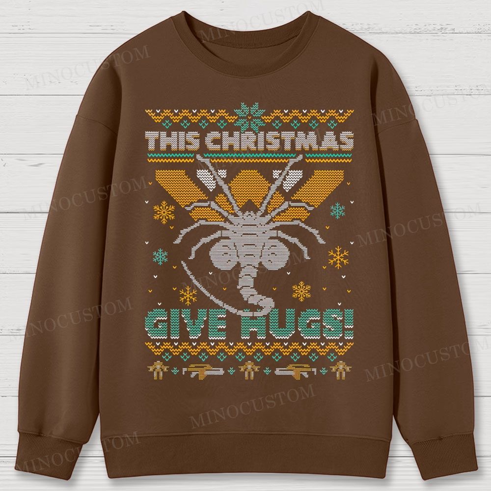 Ugly Christmas Hugs Cotton Sweatshirts 