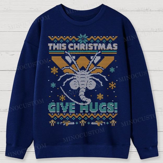 Ugly Christmas Hugs Cotton Sweatshirts 
