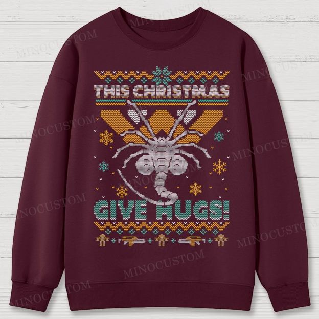 Ugly Christmas Hugs Cotton Sweatshirts 