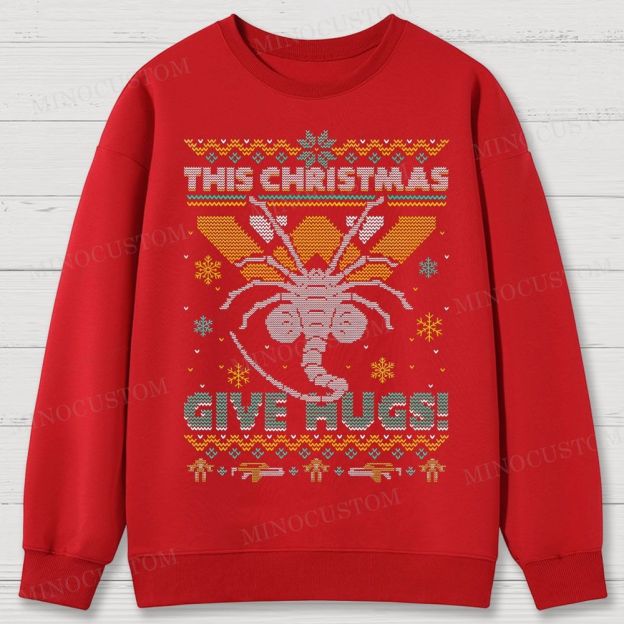 Ugly Christmas Hugs Cotton Sweatshirts 