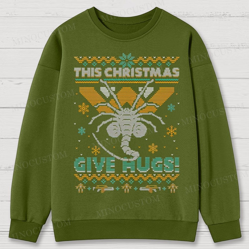 Ugly Christmas Hugs Cotton Sweatshirts 