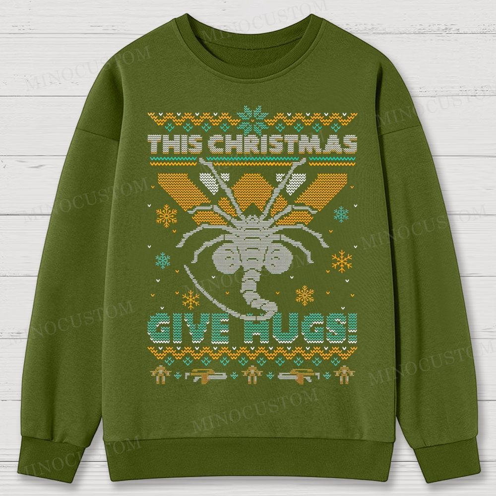 Ugly Christmas Hugs Cotton Sweatshirts 