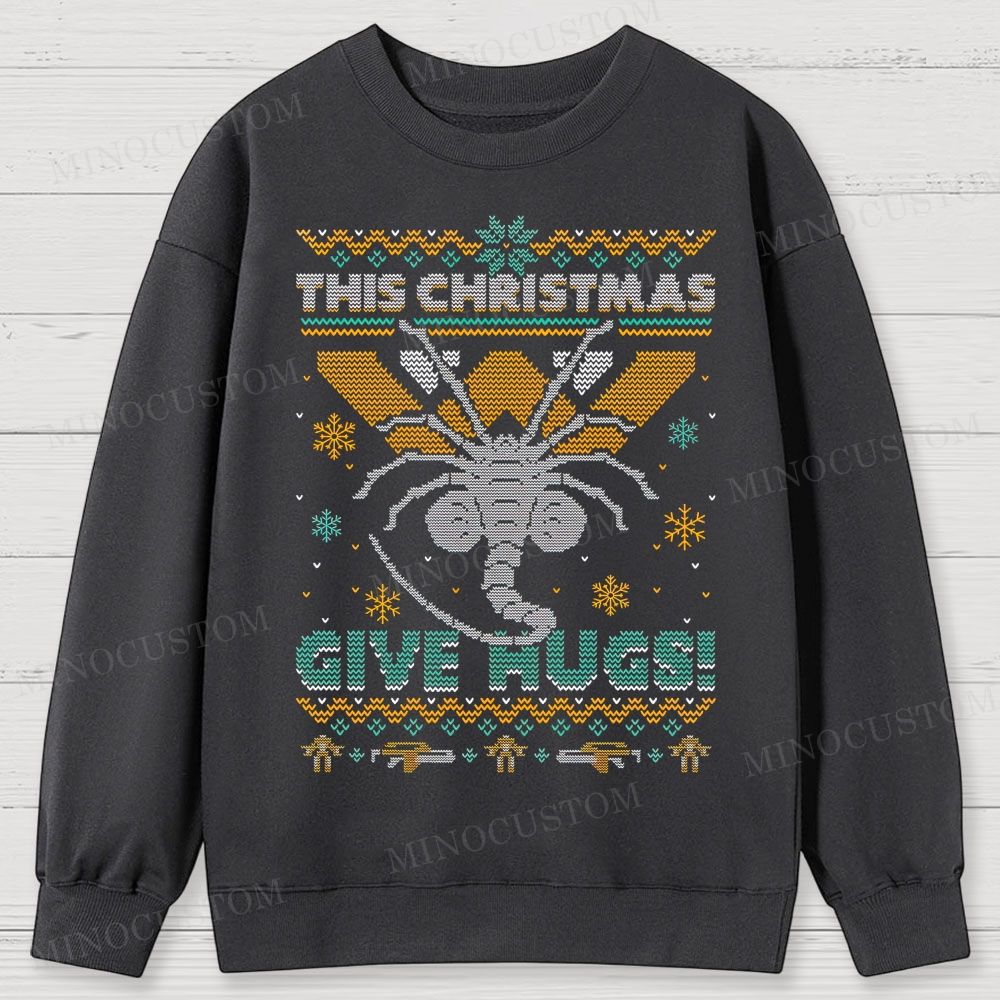 Ugly Christmas Hugs Cotton Sweatshirts 