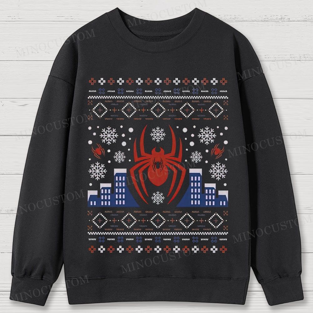 Spider-Man Christmas Ugly Sweater Style Cotton Sweatshirts