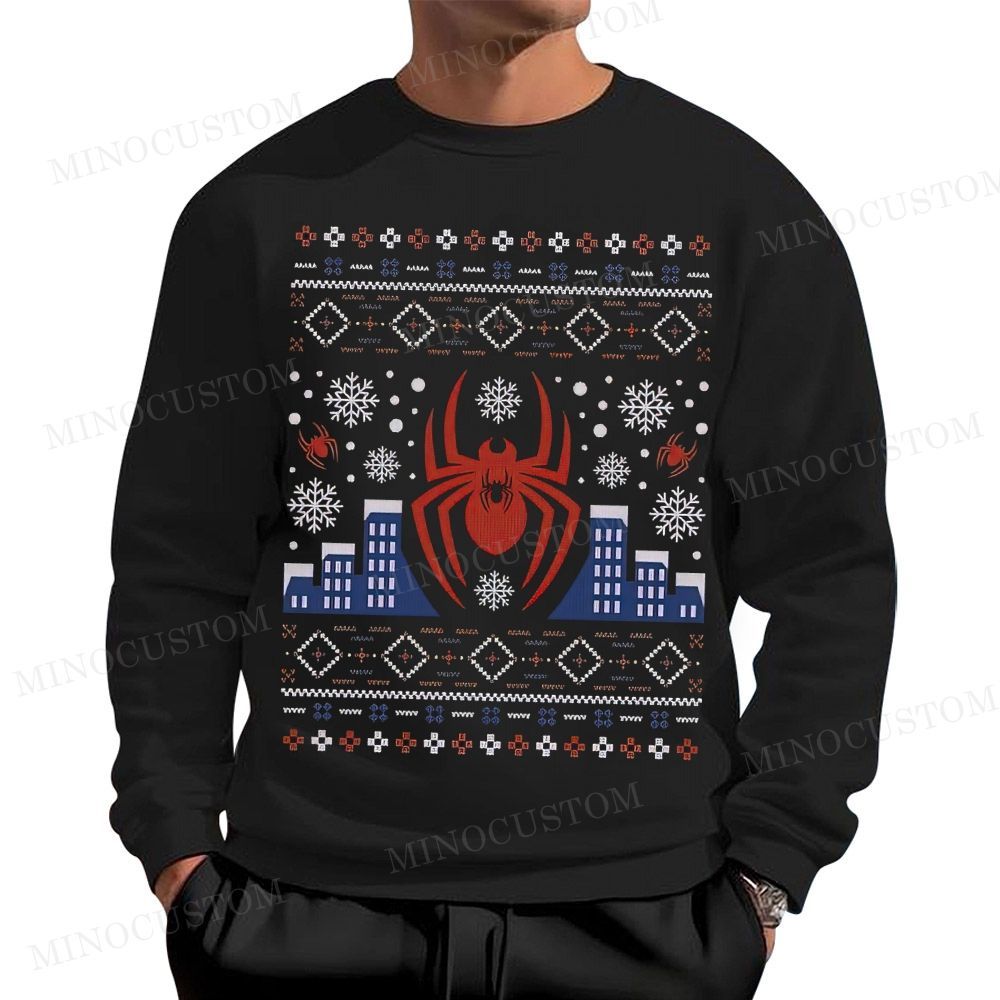 Spider-Man Christmas Ugly Sweater Style Cotton Sweatshirts