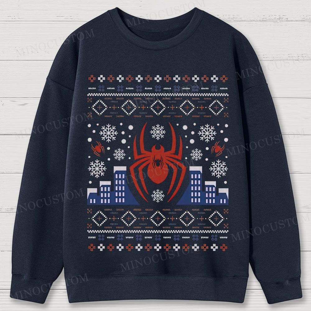 Spider-Man Christmas Ugly Sweater Style Cotton Sweatshirts