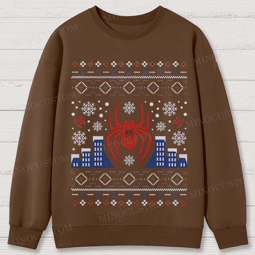Spider-Man Christmas Ugly Sweater Style Cotton Sweatshirts