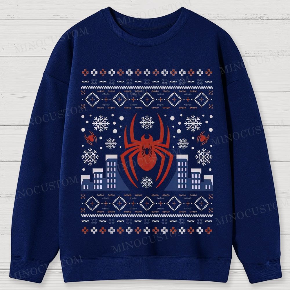 Spider-Man Christmas Ugly Sweater Style Cotton Sweatshirts