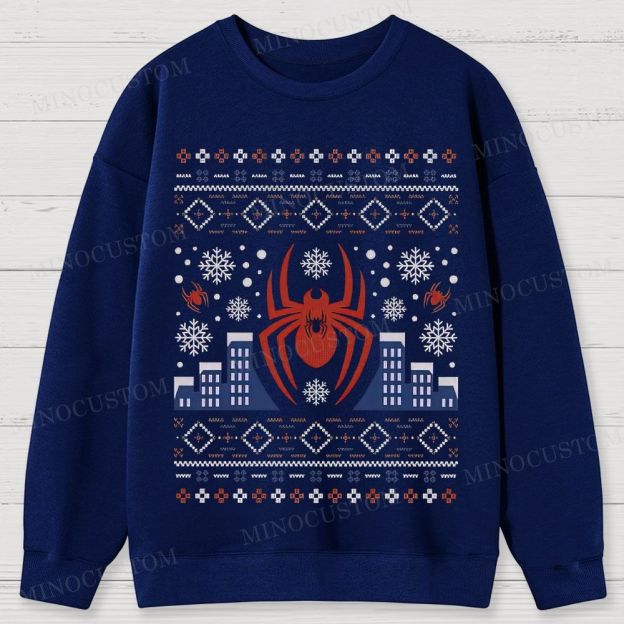 Spider-Man Christmas Ugly Sweater Style Cotton Sweatshirts